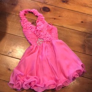 Bubble Gum Pink MacDuggal Couture Halter Cocktail